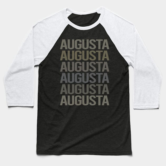 Gray Text Art Augusta Baseball T-Shirt by flaskoverhand